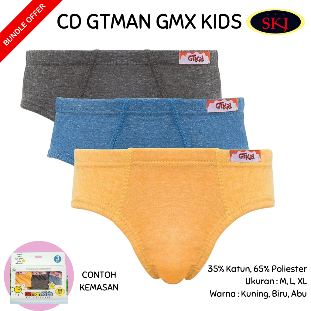 [ISI 3] CD Anak GTMAN GMX Kids / Celana Dalam Kids GT-Man Katun Mini Briefs S-XL