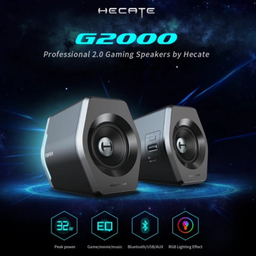 Edifier Hecate G2000 Wireless Bluetooth Gaming Speaker 2.0 with 12 RGB Effect, Multiple Sound Mode