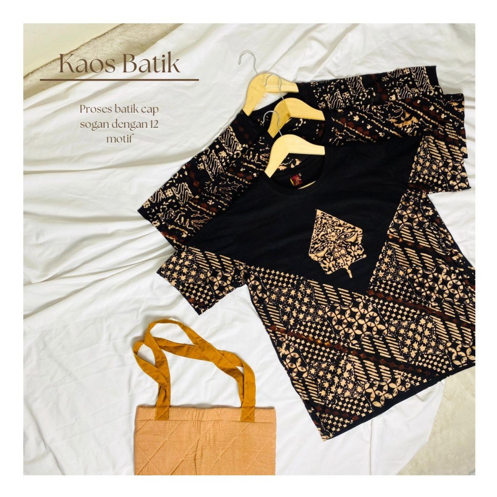 KAOS BATIK SOGAN UNISEX PRIA WANITA STANDART JUMBO MOTIF ANTIKAN