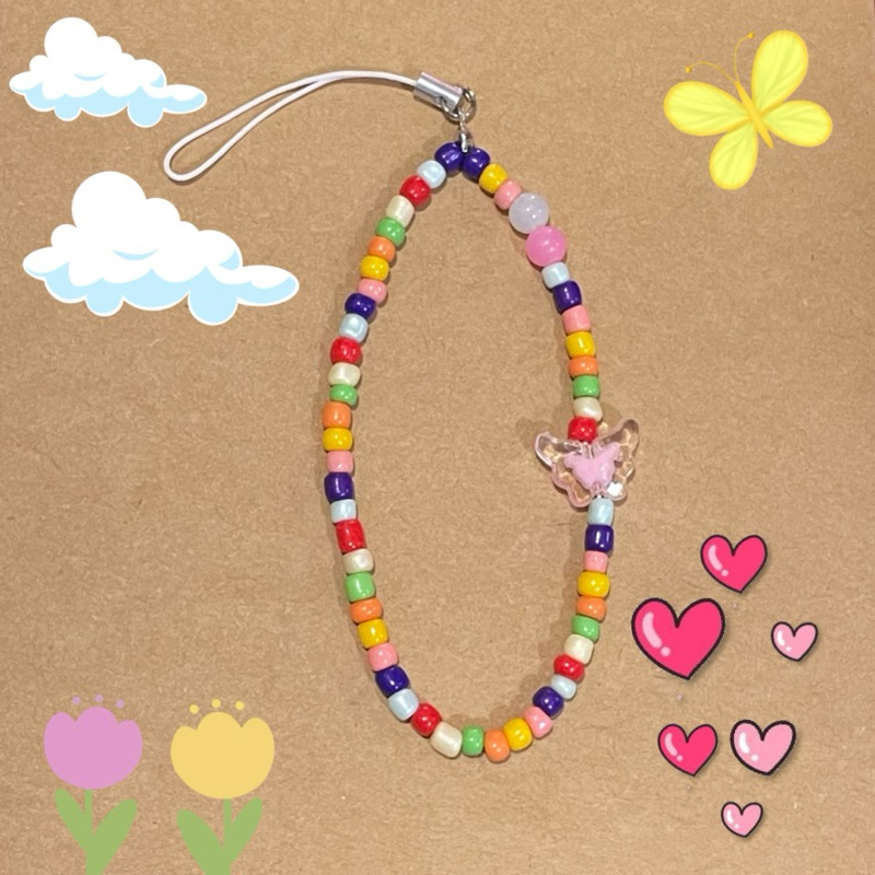 Phone Strap Mini - Strap Gantungan Hp Phone String Charm Beads - Gantungan Hp Aestehtic Korea Style 