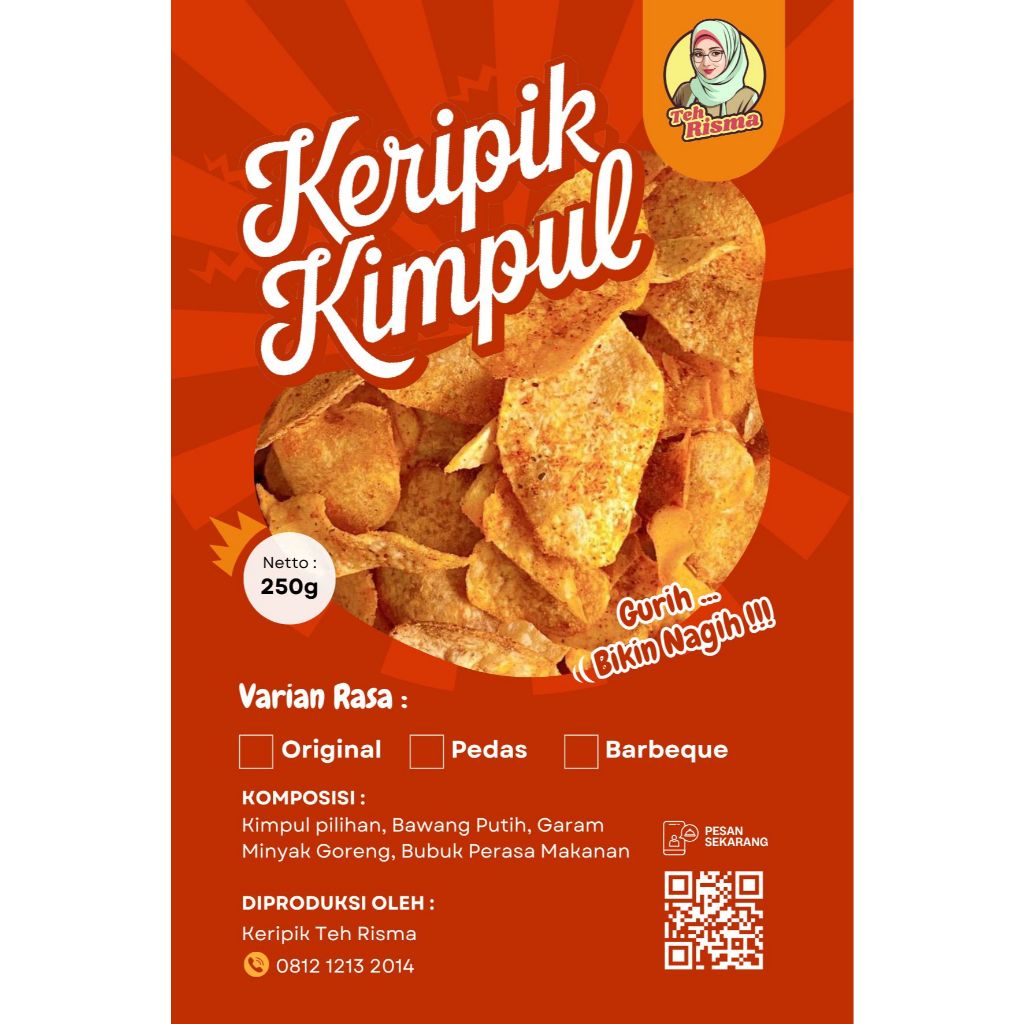 

Keripik Kimpul Rasa BBQ Pedas