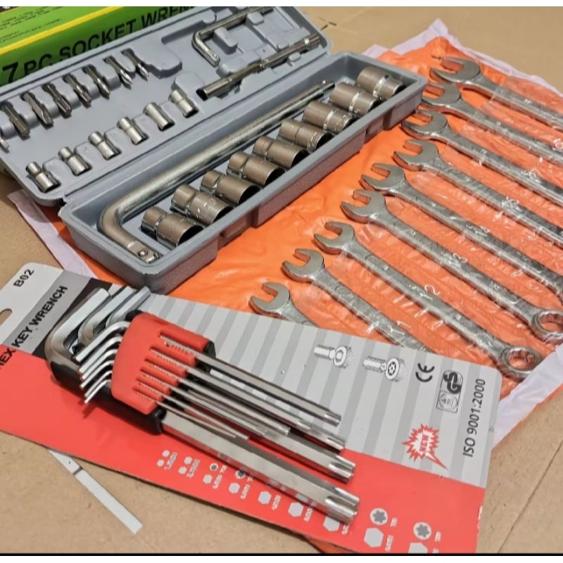 { PAKETAN }Kunci Shock /sok set 27 Pcs Merek Kenmaster Original BISA COD kunci sok full set tekiro/k