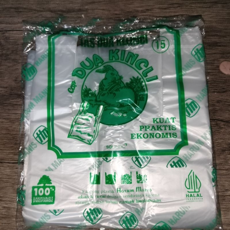 Plastik Putih kecil Merk Dua Kelinci isi 50 pcs