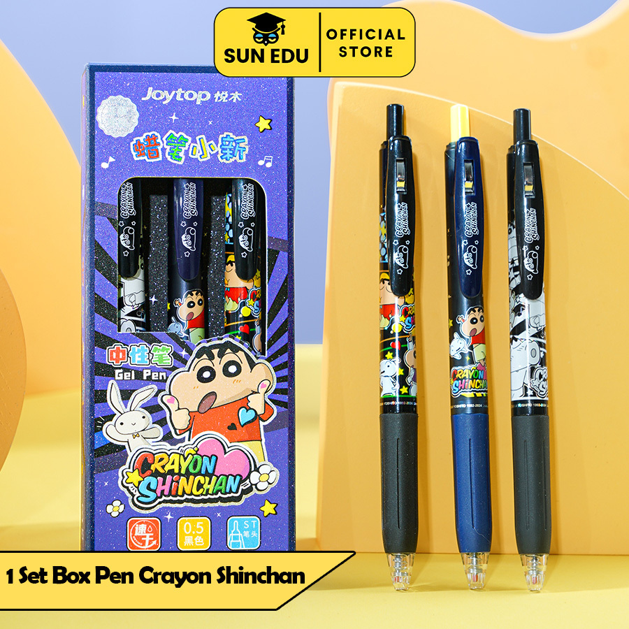 

3PCS Pen Mekanik Black Gel Crayon Shinchan / Pulpen Gel Mekanik 0.5mm