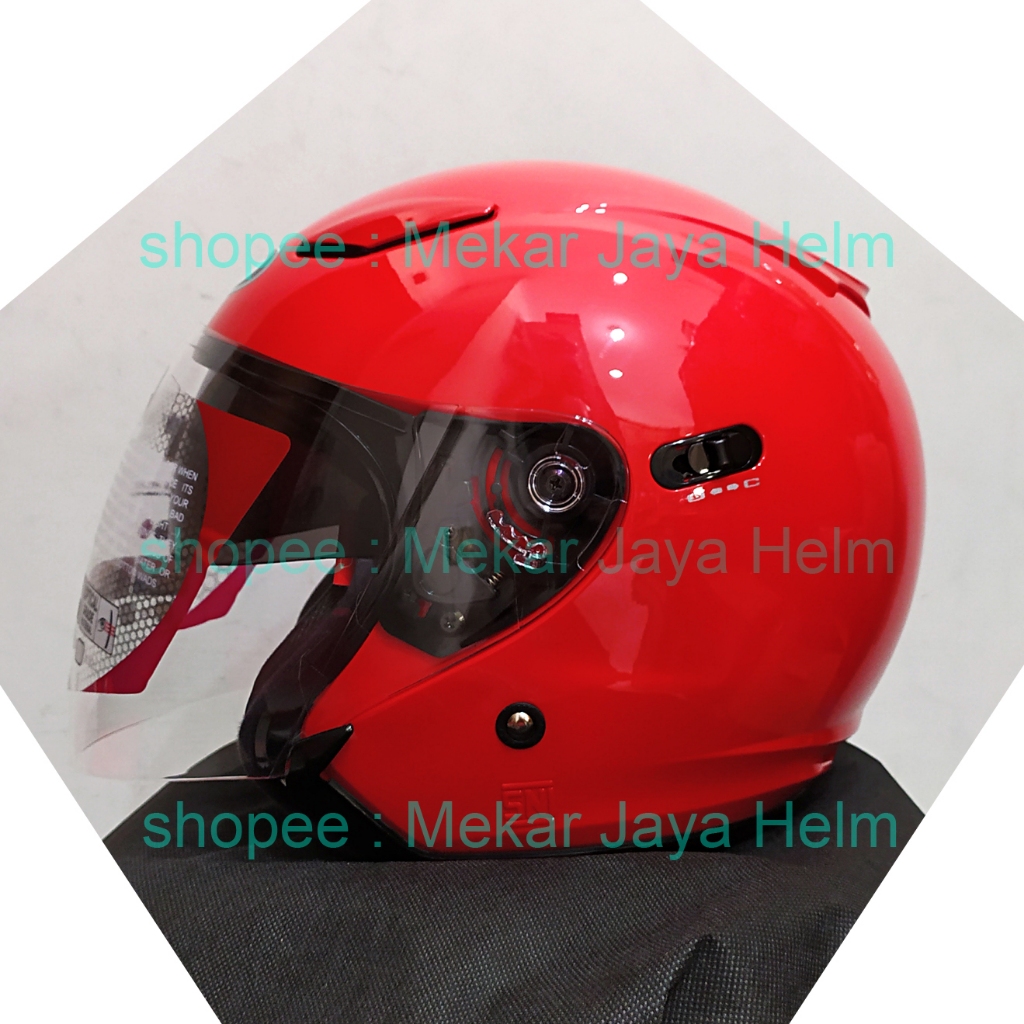 Helm KYT DJ MAXI Merah - Half Face Double Visor