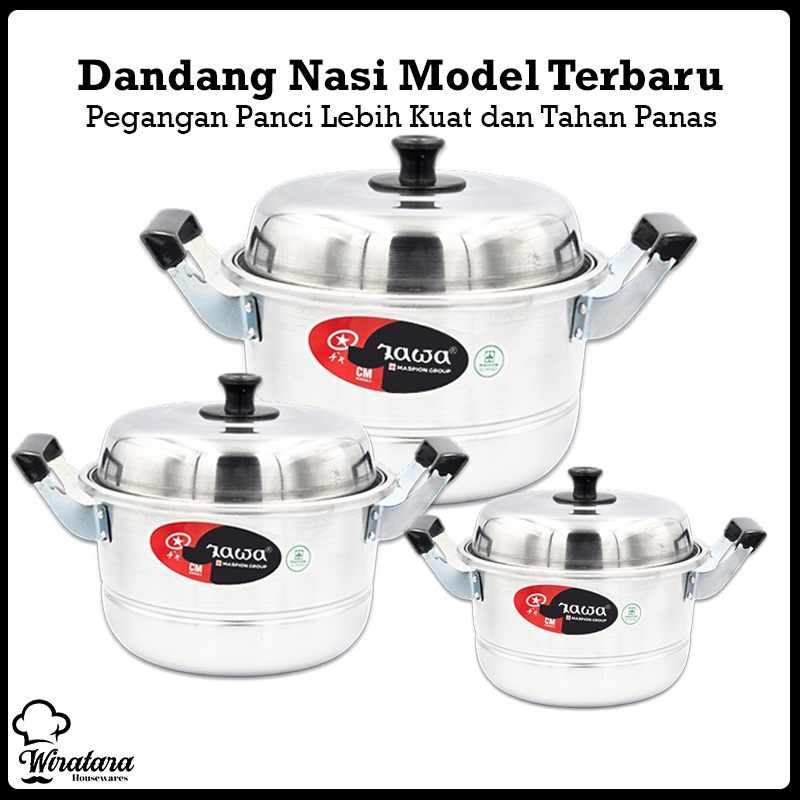 Maspion Dandang Nasi Gagang Tebal Premium Anti Panas | Kukusan Steamer Aluminium | Pengukus