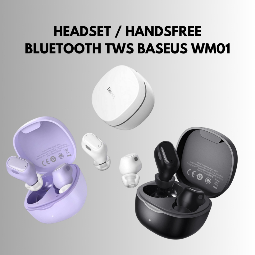 BASEUS HEADSET / HANDSFREE BLUETOOTH / MINI EARBUDS TWS WM01