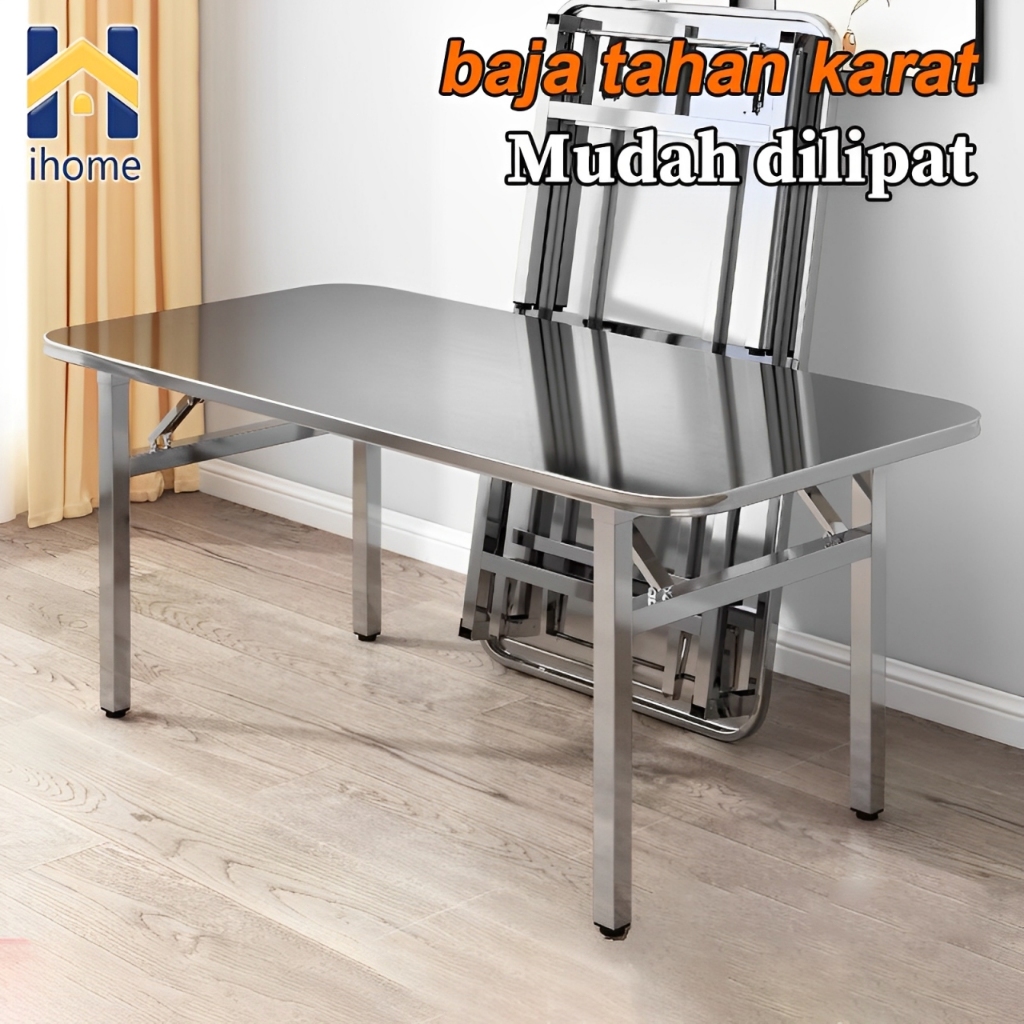 IH Meja Lipat Portable Meja Lipat Besi Meja Belajar Lipat Meja Lipat Jualan Meja Bar Dapur Lipat Mej
