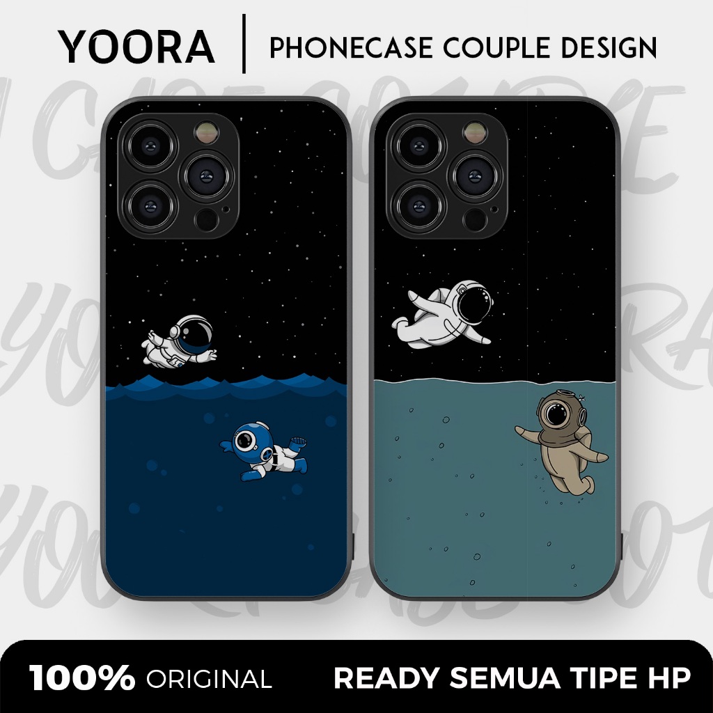 [AST22] Custom Case Couple Astronot Space Premium Bisa Untuk Semua Tipe Hp