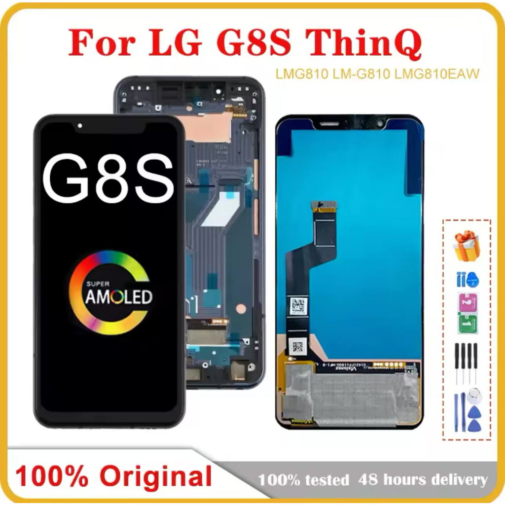 Original For LG G8S ThinQ LCD Display Touch Screen Digitizer Assembly Display Screen For LG G8S LCD 