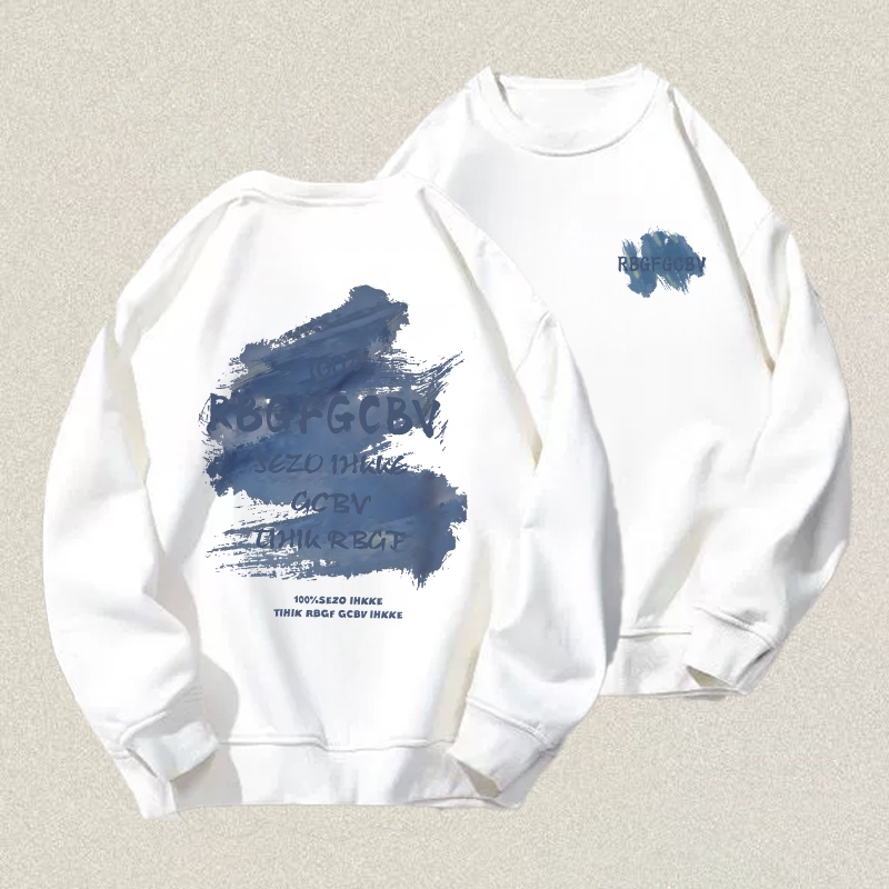 RENELLE Sweater T Shirt Pria Distro Oversize Casual Baju Cowok Keren Lengan Panjang Crewneck Pria Pu