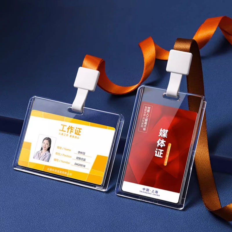 

Tempat Kartu Id Card Akrilik 2 Sisi Bening Transparan Vertikal Horizontal ID Holder Name Tag Transparan Akrilik Bening