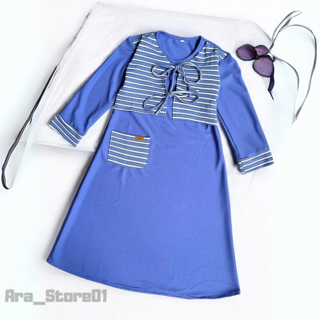 RB Gamis Lebaran Anak Perempuan model Rompi Kekinian Dress anak Usia 1-12 Tahun Pakaian muslim anak