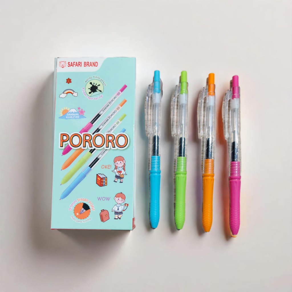 

PULPEN GEL SAFARI PORORO SF-800C 1 PACK ISI 12 PCS