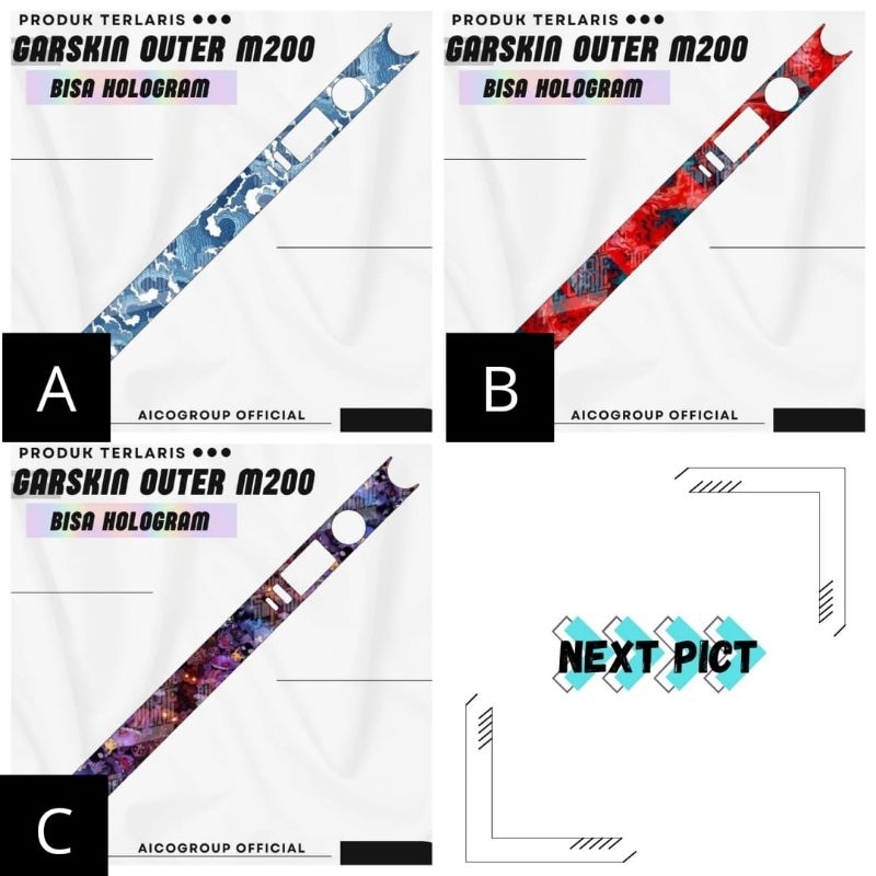 

Premium innneerrr Garskin Outerr MM200 Hologram Full Motif Dan Anti Gores