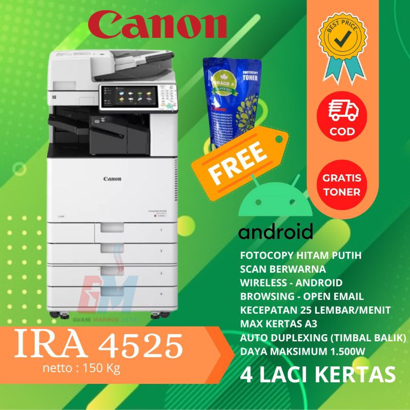 Mesin Fotocopy Canon Rekondisi Import Eropa Type 4525