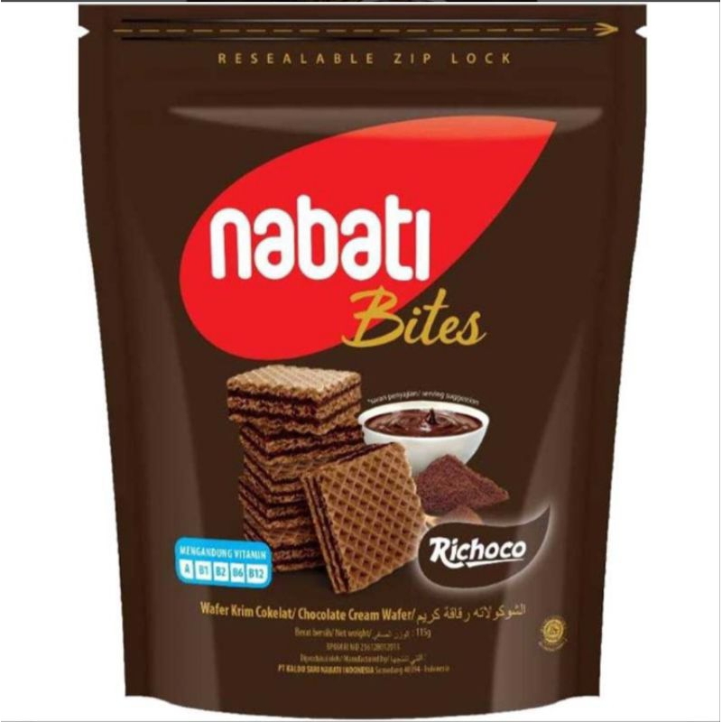 

nabati Richoco Bites Wafer Krim Cokelat 115 g