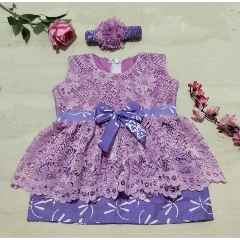 KEBAYA BAYI / KEBAYA ANAK / SETELAN ANAK PEREMPUAN  UNGU LILAC