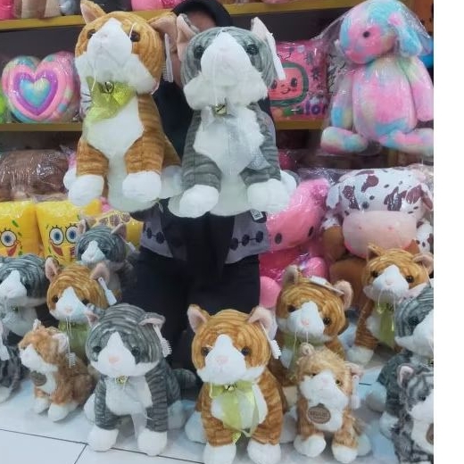 BONEKA KUCING PERSIA MERK  SEULGI KUCING IMPORT SISIR JUMBO KUCING ABU DAN KUNING KUCING VIRAL