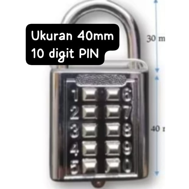 Gembok pin angka / gembok koper angka / gembok kombinasi