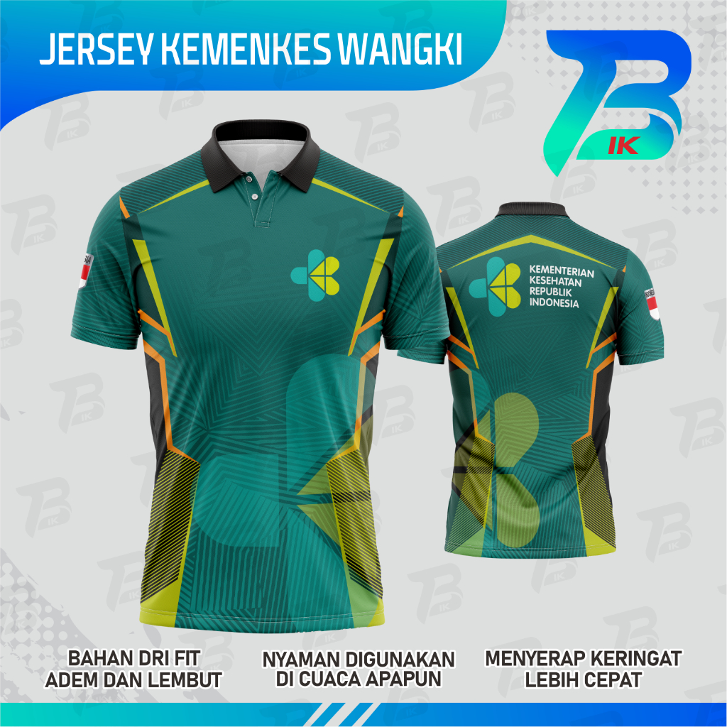 JERSEY WANGKI KEMENKES LENGAN PENDEK/KAOS KERAH KEMENKES FULLPRINTING/JERSEY POLO KEMENKES DRYFIT