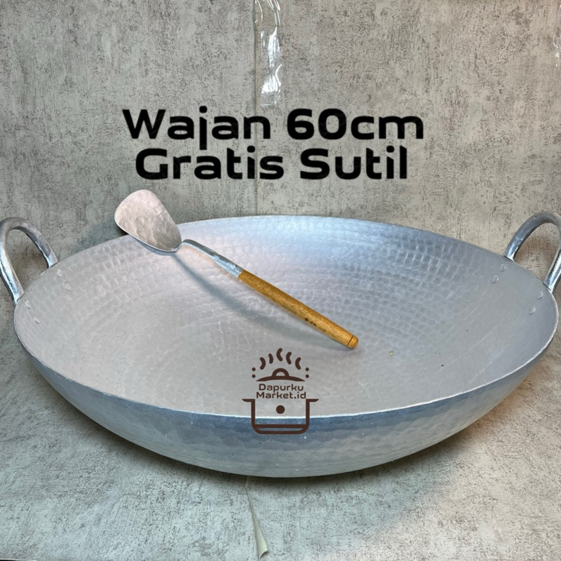 Wajan jumbo lebar 60cm Kuali penggorengan jumbo alumunium anti lengket