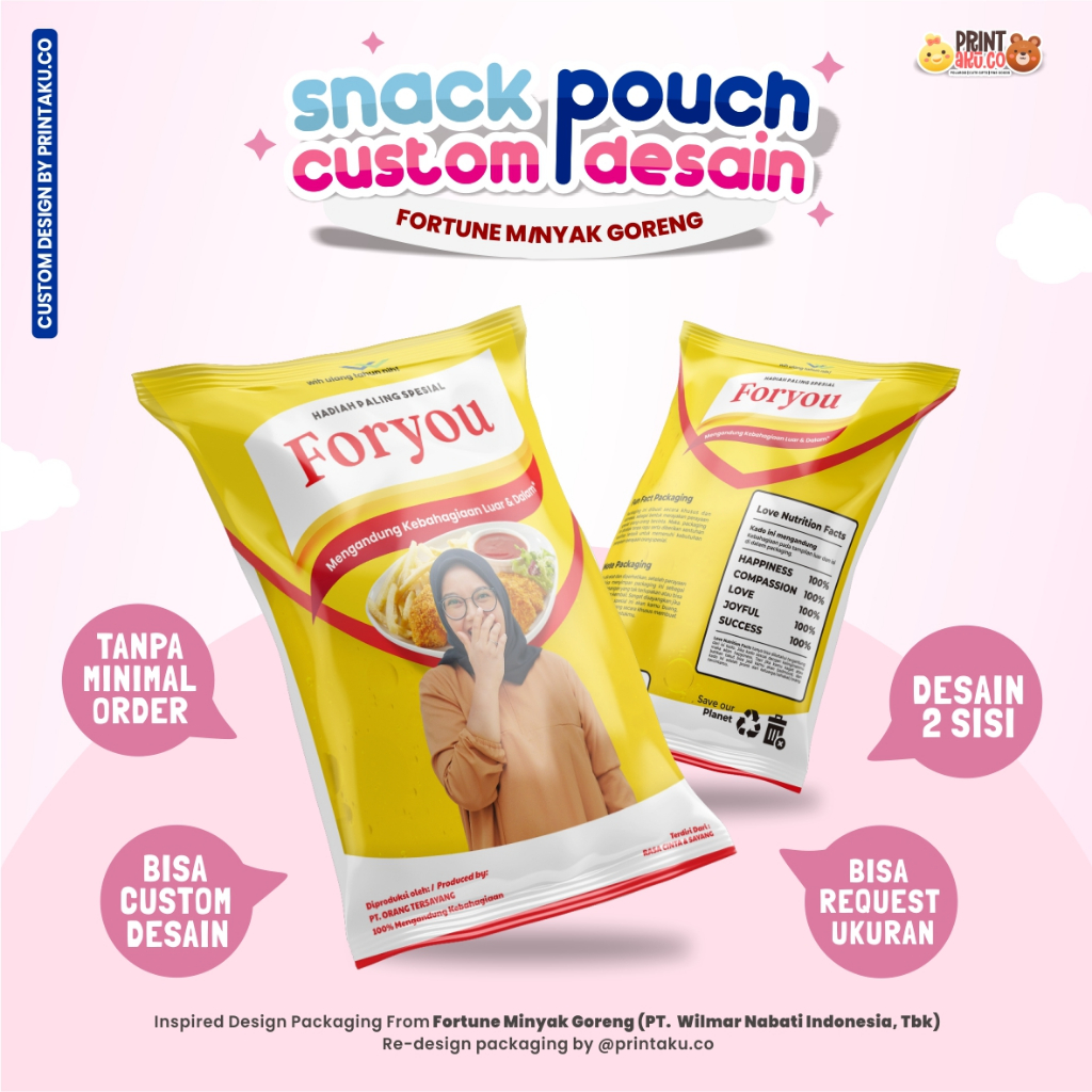 

Bungkus Kado Custom | Snack Custom Foto Teks Bungkus Kado Pouch Jumbo | Series Fortune
