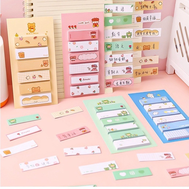 

YTIYV4134 PEMBATAS H57 BUKU STICKY NOTES LABEL HELLO MEOW BERUANG LUCU MEMO MINI