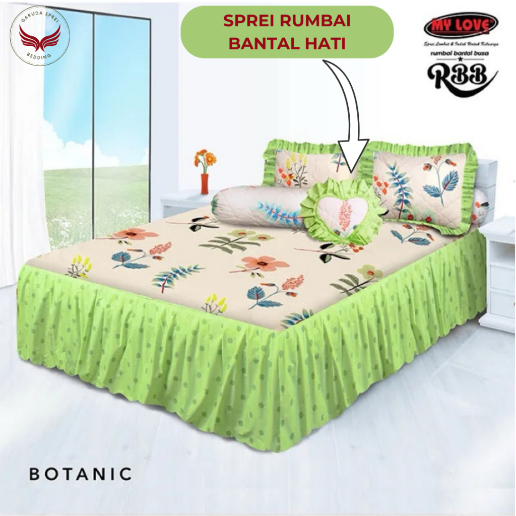 Sprei rumbai My Love bantal hati king 180x200 | RBB My Love