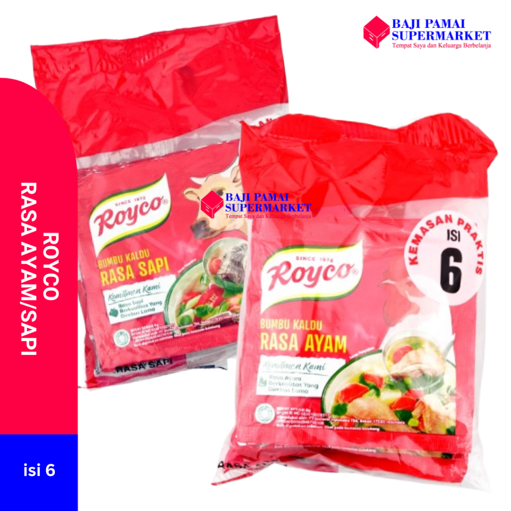 

Royco Bumbu Kaldu Ayam / Sapi isi 6 Sachet