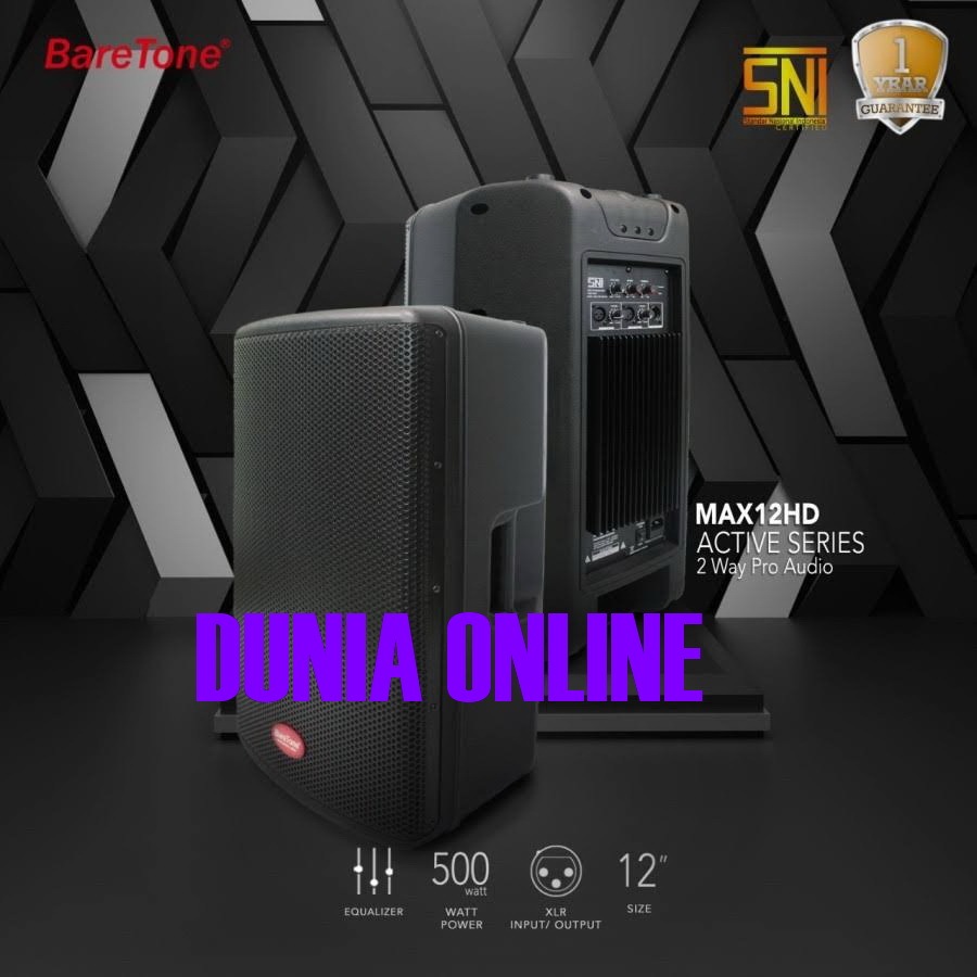 SPEAKER AKTIF PORTABLE 12 INCH BARETONE MAX12HD HARGA SEPASANG