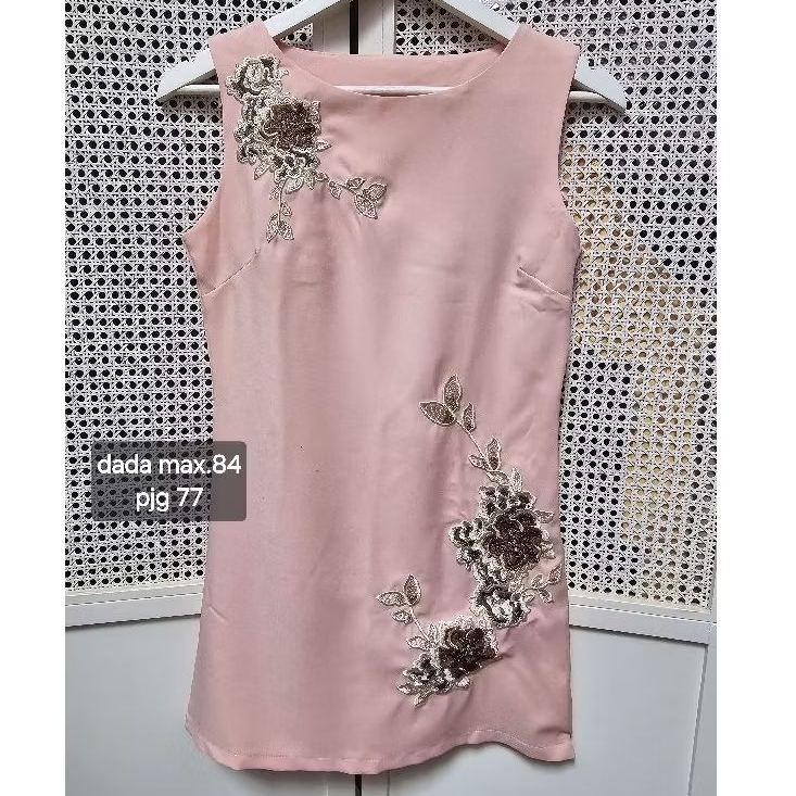 mini dress korea premium bunga bordir baju terusan wanita