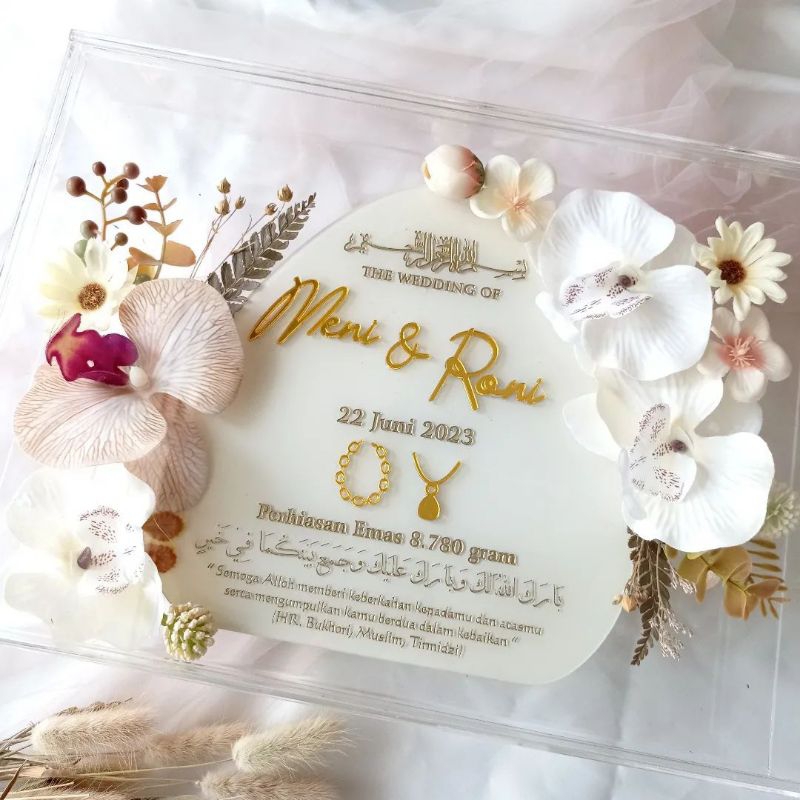 Mahar nikah/mahar Akrilik/Mahar anggrek/Mahar Orchid, free Lampu