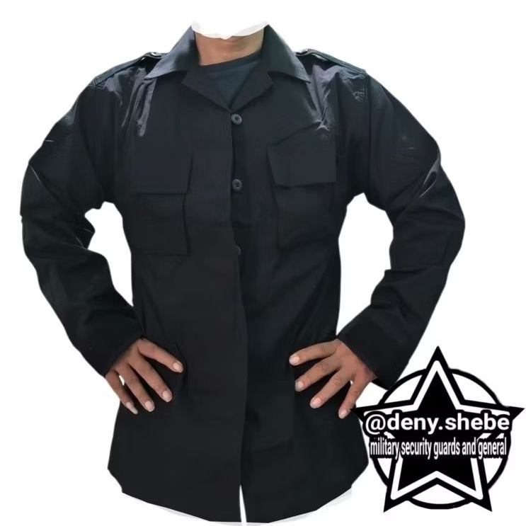 KEMEJA PDL II HITAM PEMBAGIAN POLRI BRIMOB KAIN HALUS