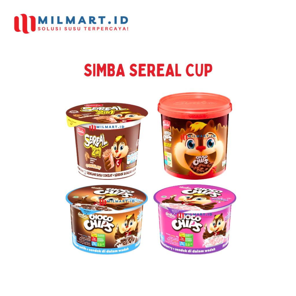 

SEREAL SIMBA CHOCO CHIPS CEREAL CUP JAR SARAPAN COKLAT STRAWBERRY SUSU