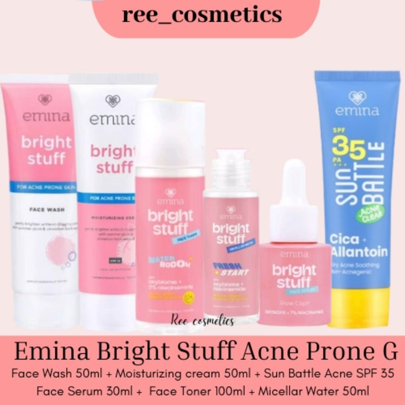 Emina Bright Stuff Acne Prone Skin Paket Lengkap Skincare Remaja