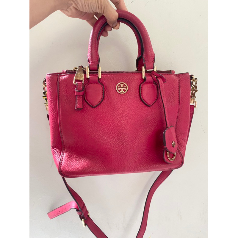 Tory Burch Robinson Pebbled Square Tote