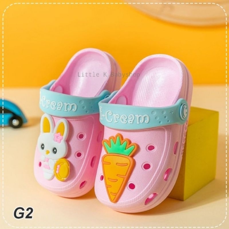 Sandal Crocs Anak Bunny Carrot / Sandal Crocs Anak Perempuan / Sandal Anak Perempuan