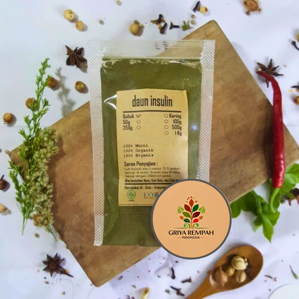 

DAUN INSULIN BUBUK 250 GRAM Yakon Ramuan Rempah Herbal Alami Kering Jamu Tradisional untuk Mendukung Kesehatan Gula Darah Simplisia Smallanthus sonchifolius
