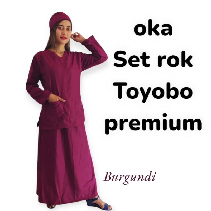 Baju oka ok lengan panjang toyobo set rok scrub medis oka lengan panjang putih