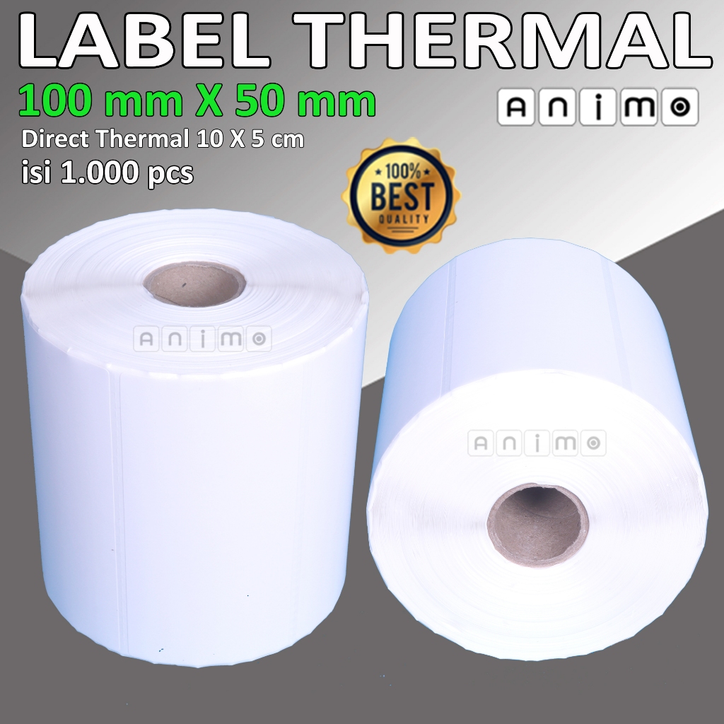 

MilL LABEL THERMAL 100 X 50 isi 1.000 PCS - BARCODE Thermal 100X50 MM - Direct Thermal 100 X 50 mm -