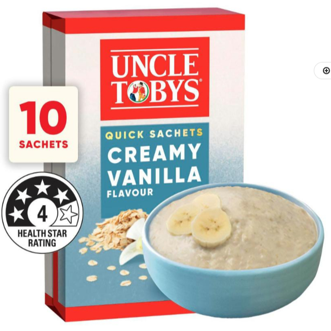 

Uncle Tobys Oats Quick Sachets Creamy Vanilla | 350g