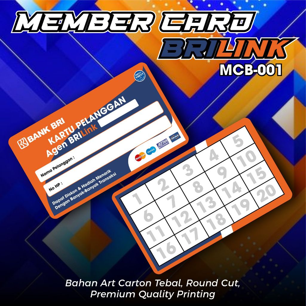 

Kartu Nama Member Kartu Agen BRILINK Kartu Pelanggan NEW 100 pcs