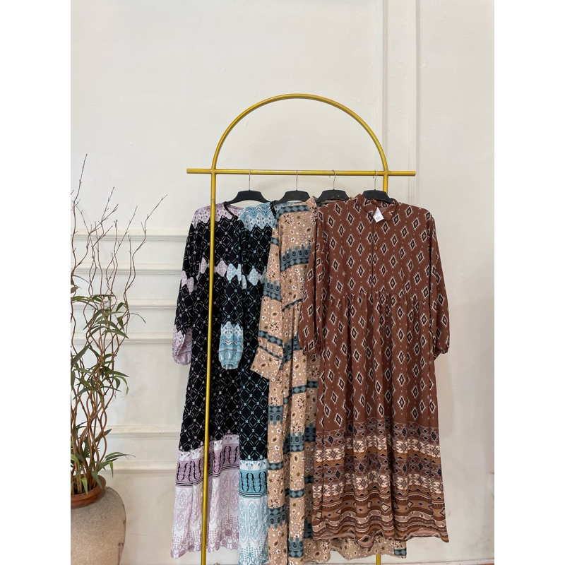 GAMIS BUNGA BUNGA CRINKLE