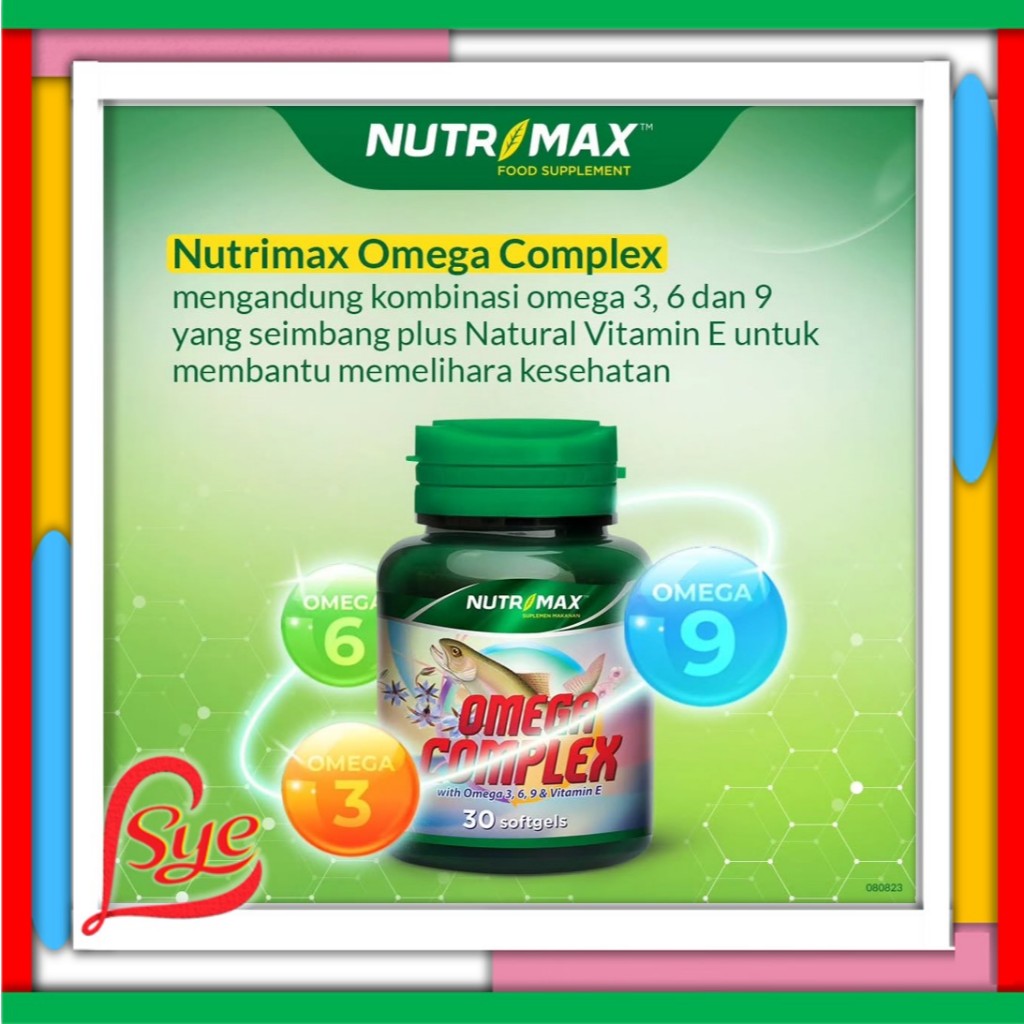 Nutrimax Omega Complex With Omega 3, 6, 9 & Vitamin E 30 Tab - Sye