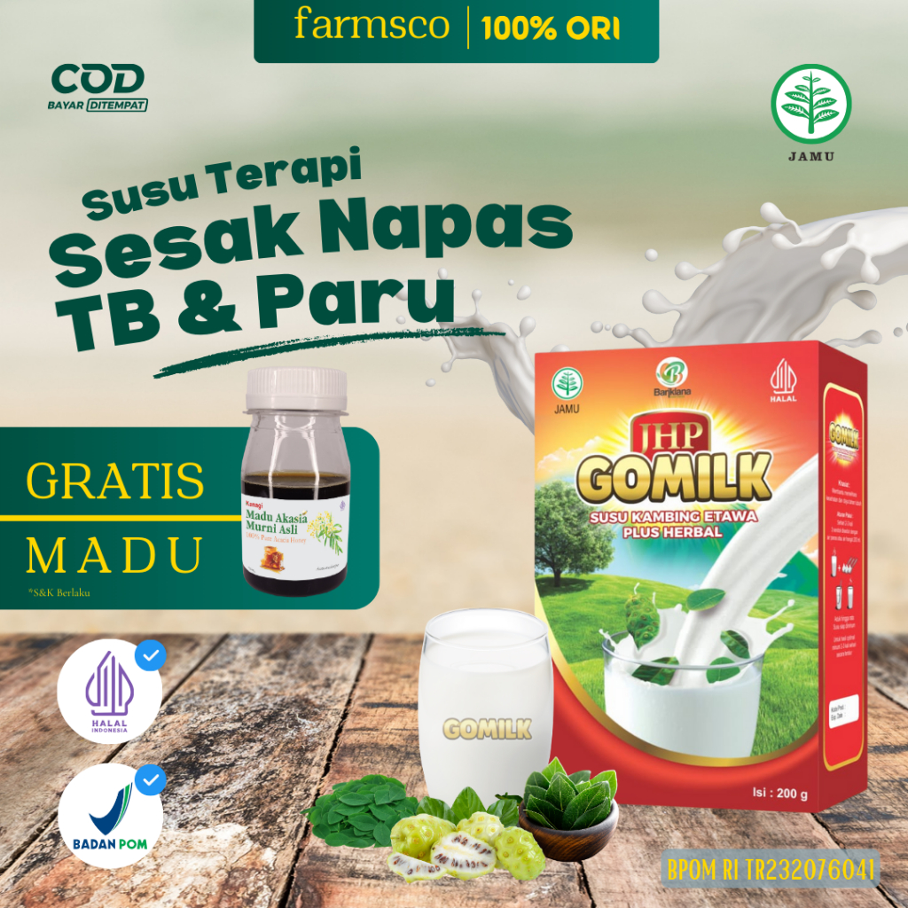 

Gomilk Susu Kambing Etawa untuk Terapi Pernapasan, Asma, TB dan Paru