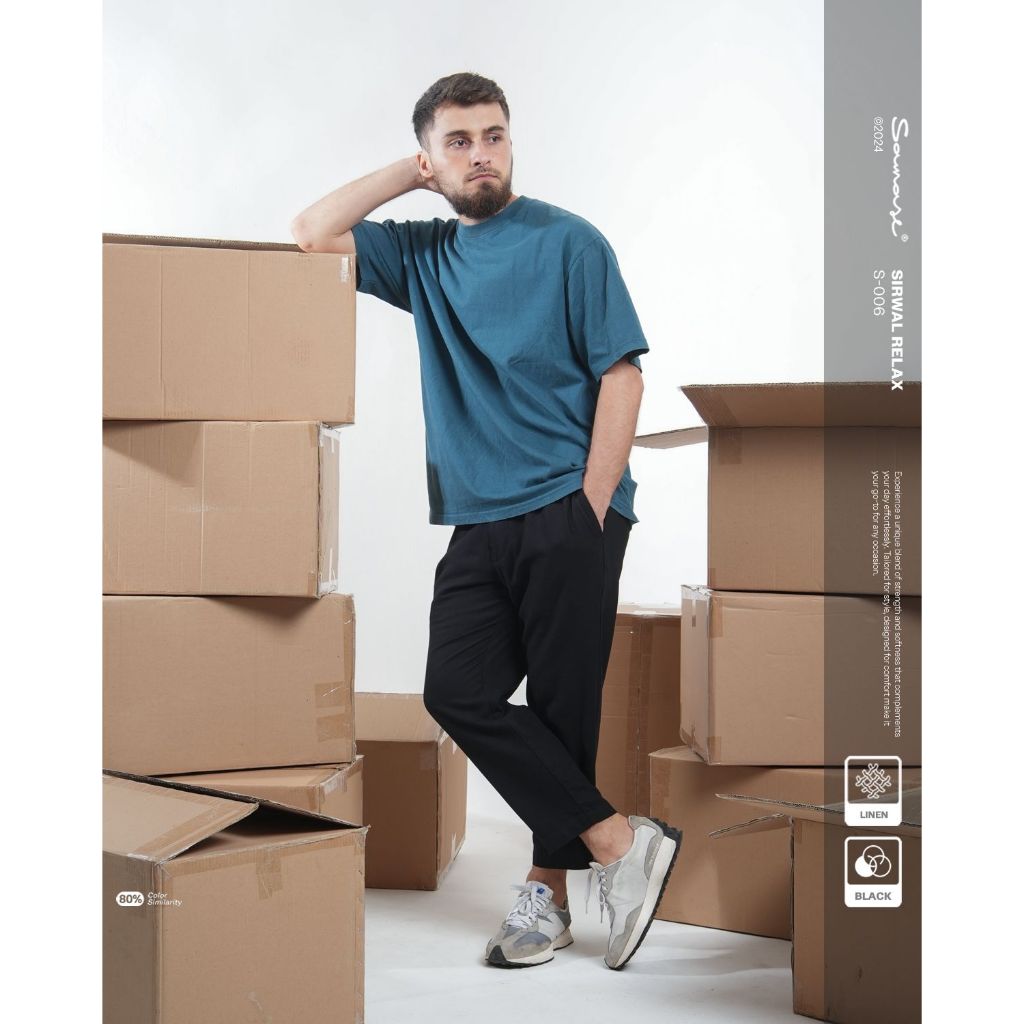 SAMASE Sirwal Relax S006 - Sirwal Rilex T007P Celana Sirwal Panjang Pakaian Muslim Pria Dewasa Sirwa