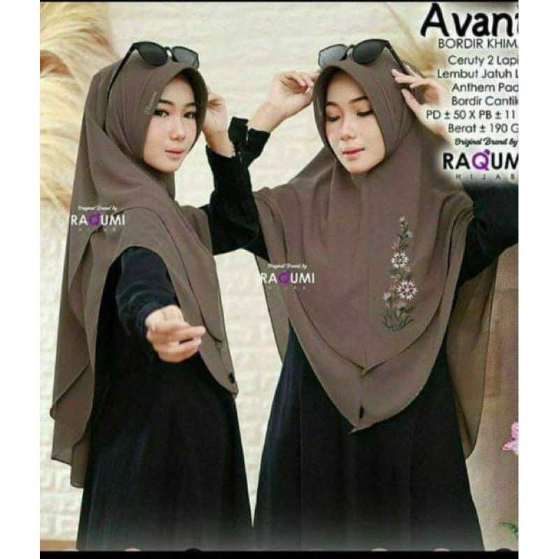 (COD) KHIMAR CERUTY 2 LAYER PREMIUM AVAN BORDIR BUNGA MELATI JILBAB INSTAN KEKINIAN TERBARU Hijab In