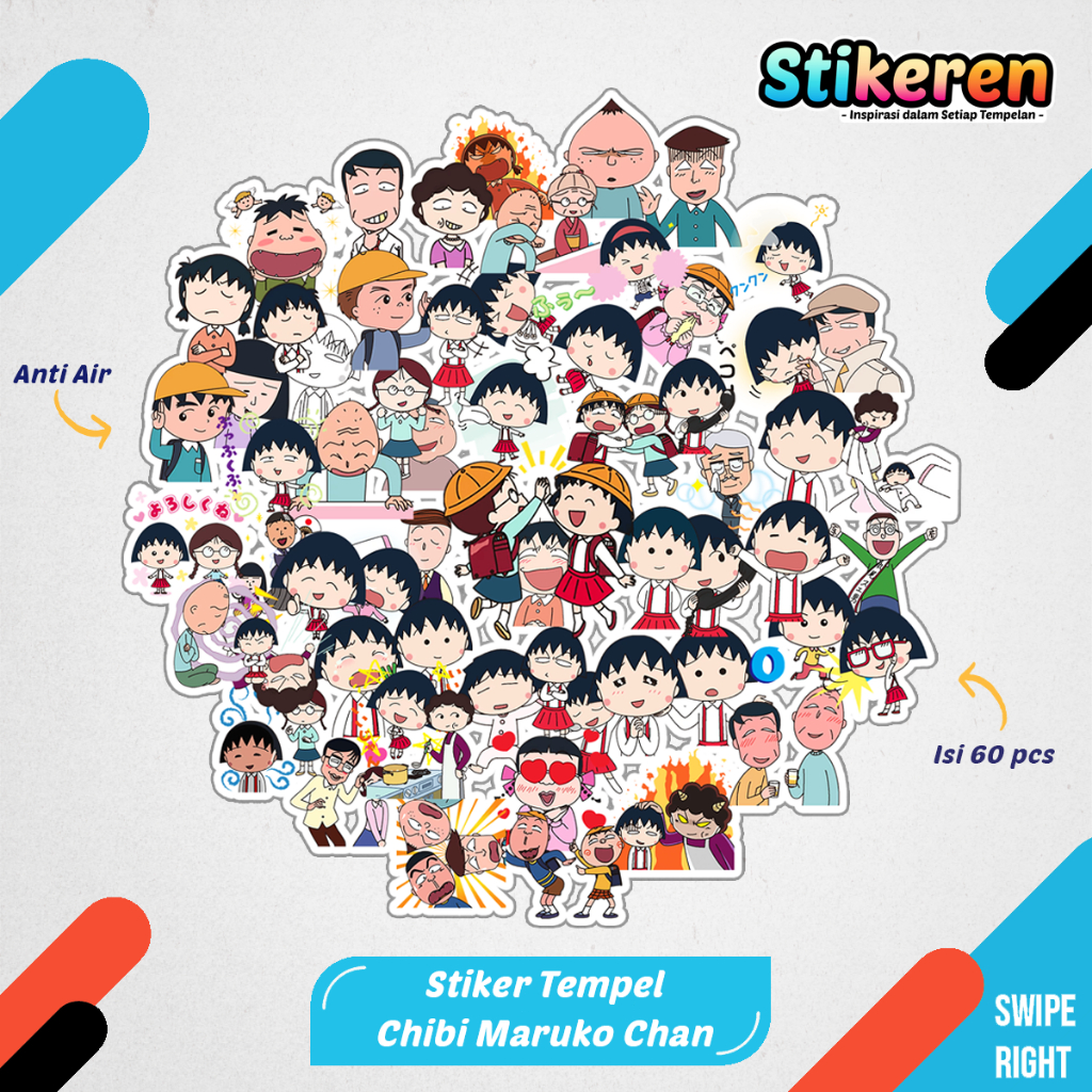 

Stiker Anime Chibi Maruko Chan Paper Vinyl Dekorasi Laptop Koper Tumbler Kulkas DIY