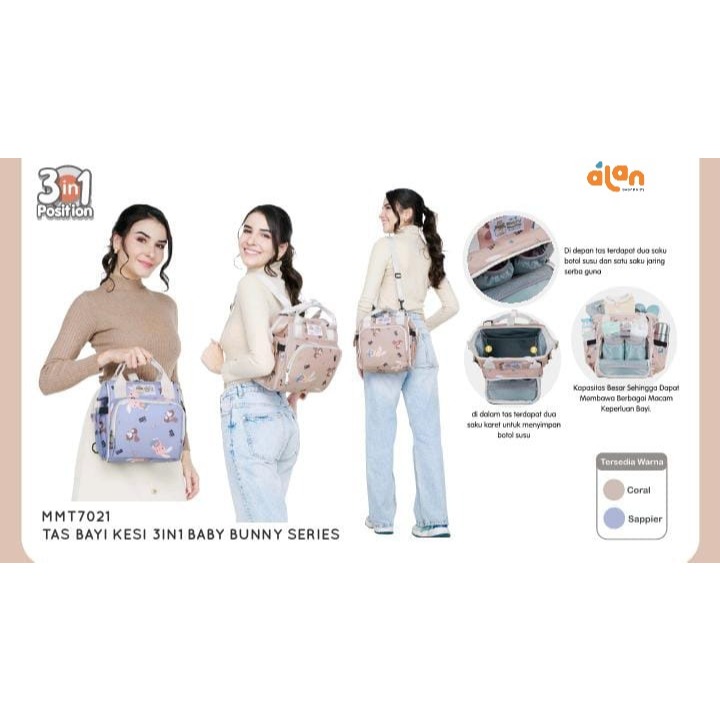 Moru Motto MMT7021 Tas Bayi Kecil 3in1 Baby bunny